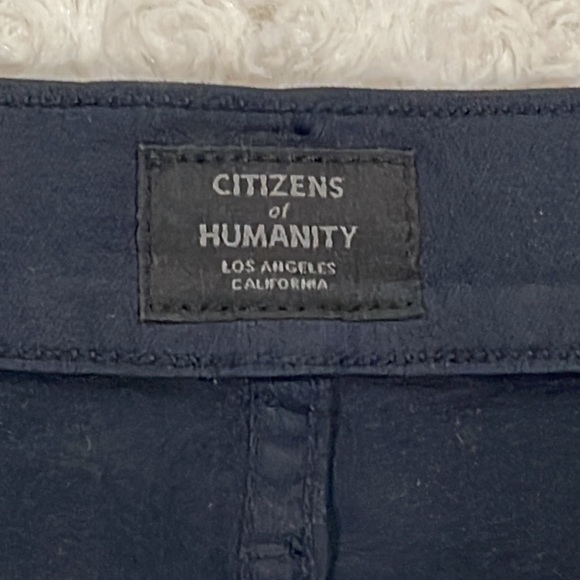 CITIZENS OF HUMANITY Olivia high-rise skinny ankle Sz 25 DarkNavy Leatherette - Picture 11 of 16